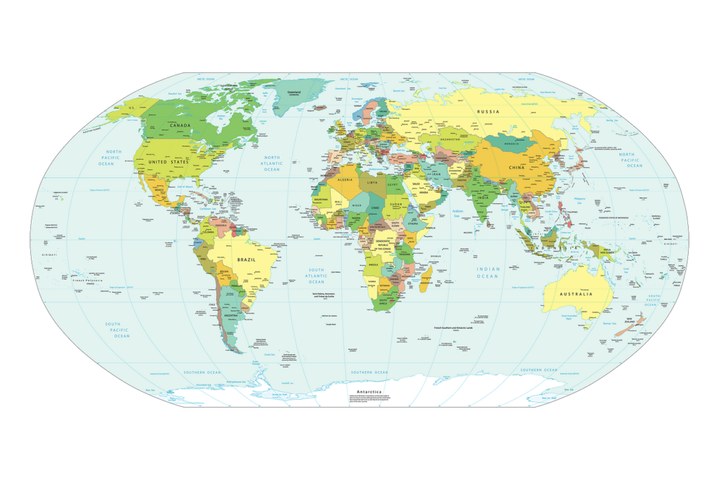 World map png sticker, geography
