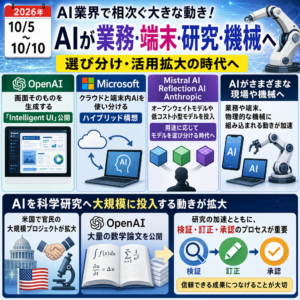 週刊AIニュース 2026年10月5日〜10月10日